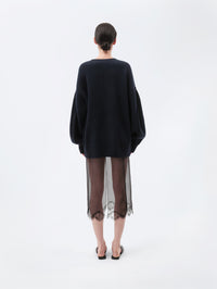 Cardigan oversize en cachemire côtelé épais