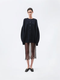 Cardigan oversize en cachemire côtelé épais