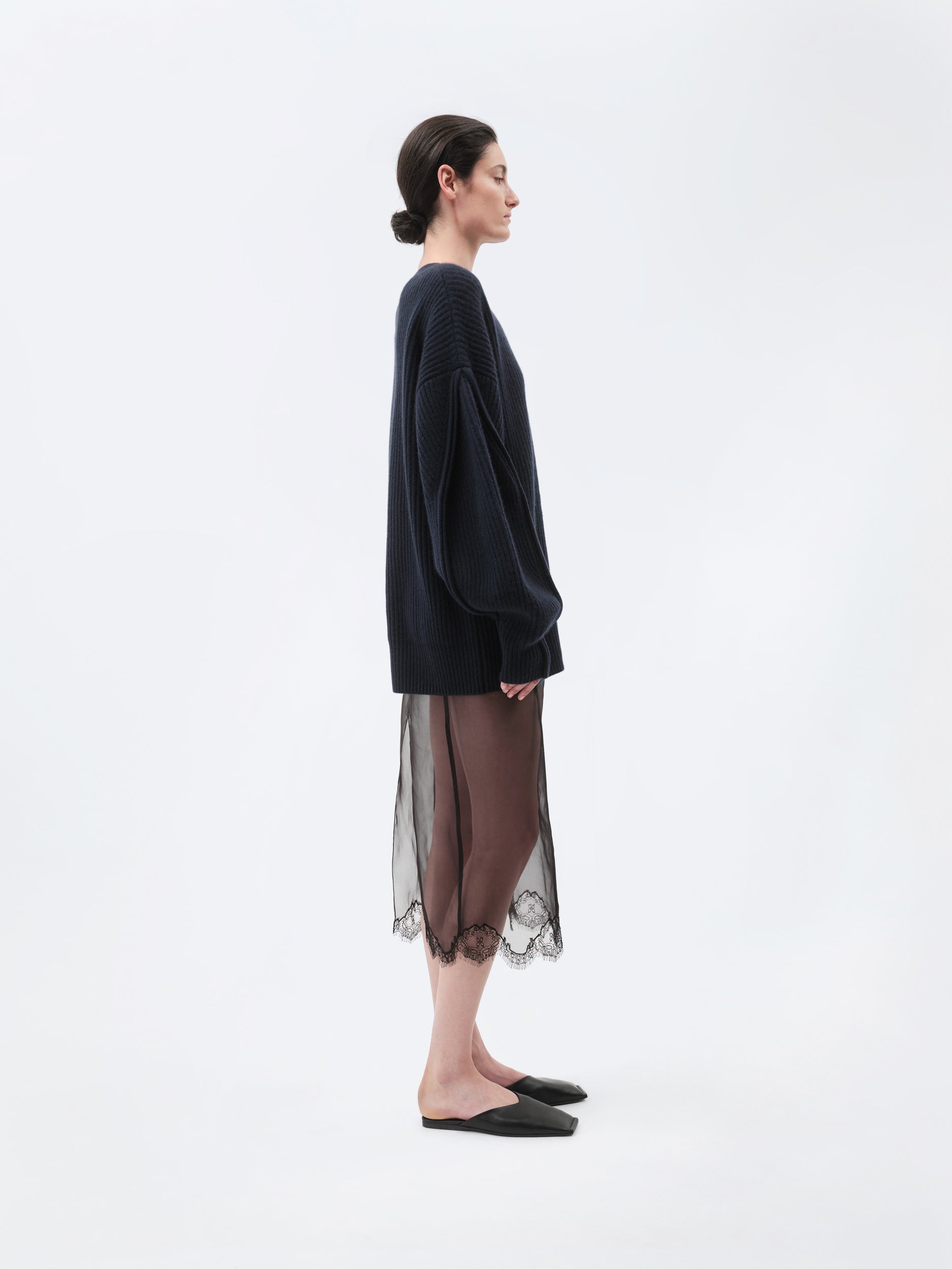 Cardigan oversize en cachemire côtelé épais