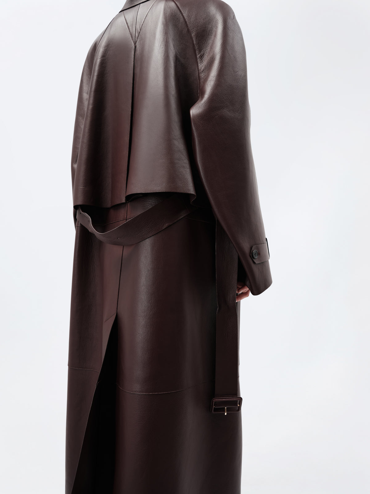 Bonded coat in plongé leather
