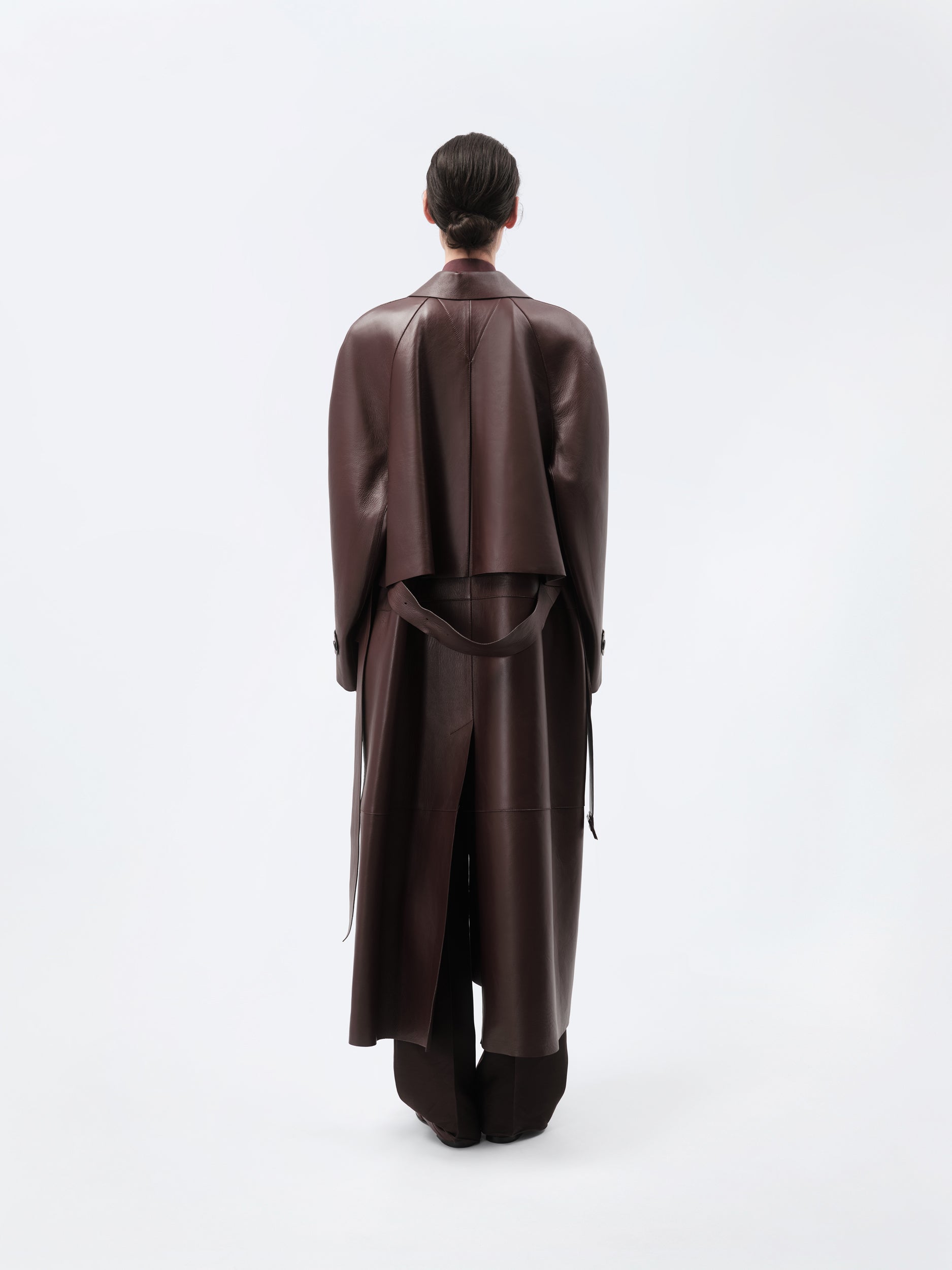 Bonded coat in plongé leather