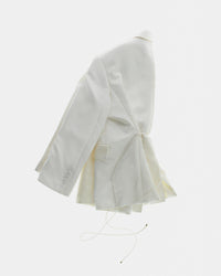 Manteau court ouatiné en soie double