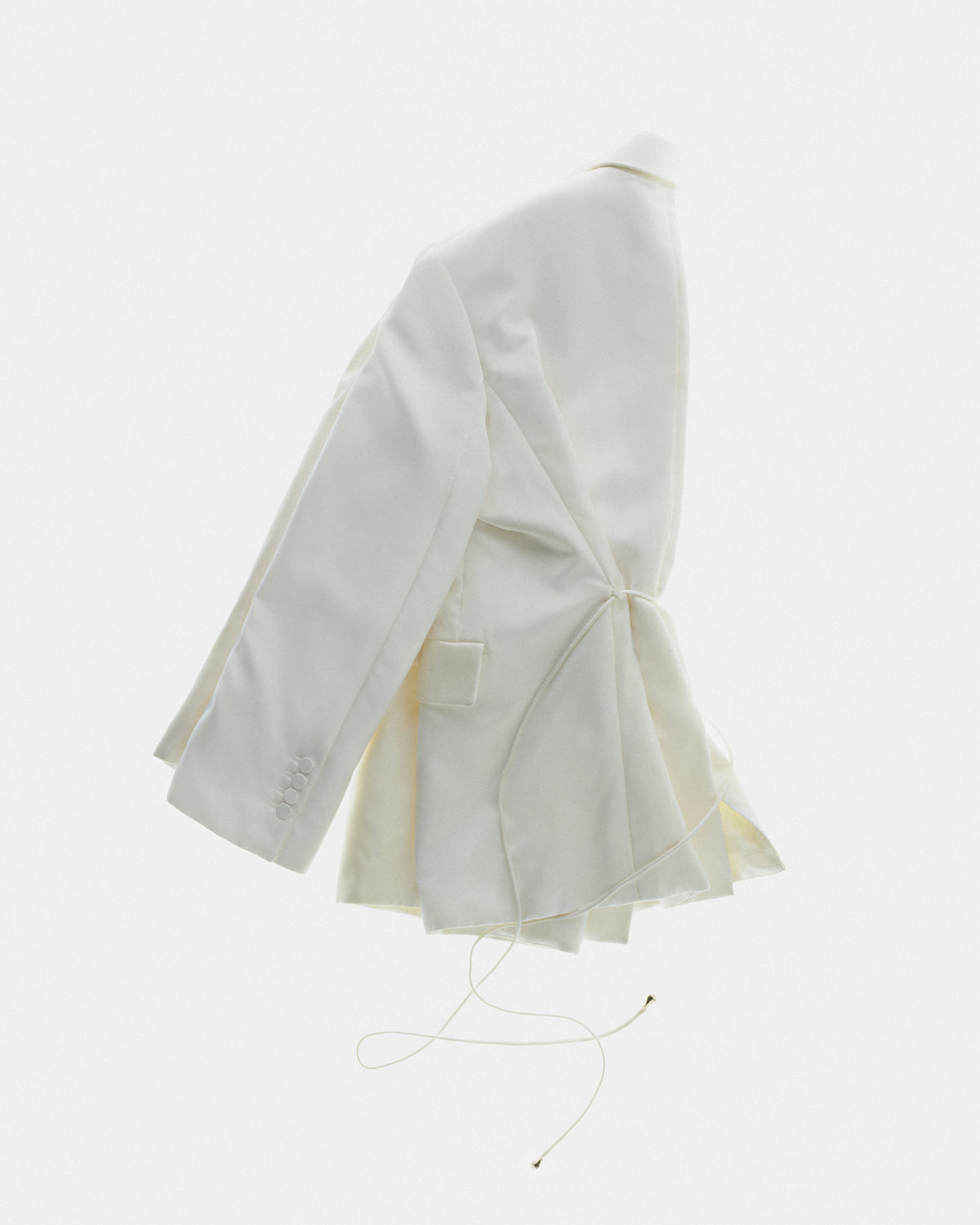 Manteau court ouatiné en soie double