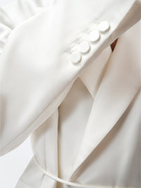 Short padded coat in double silk