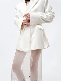 Short padded coat in double silk