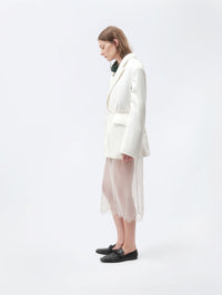 Short padded coat in double silk
