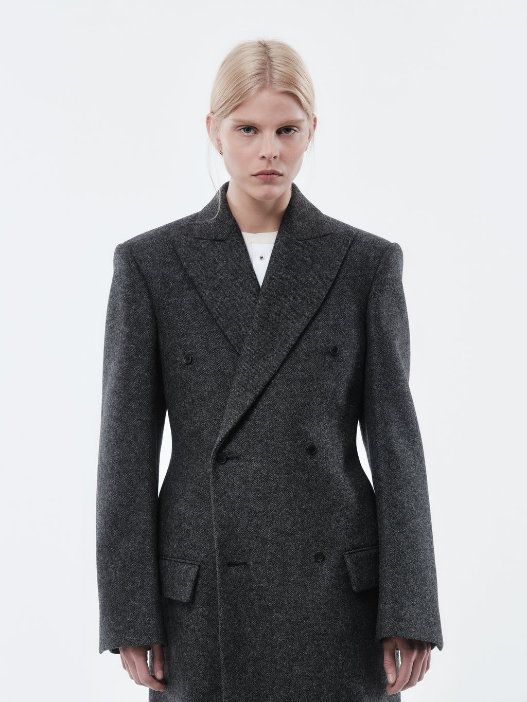 Tailored coat in Shetland wool