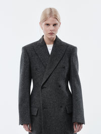 Tailored coat in Shetland wool