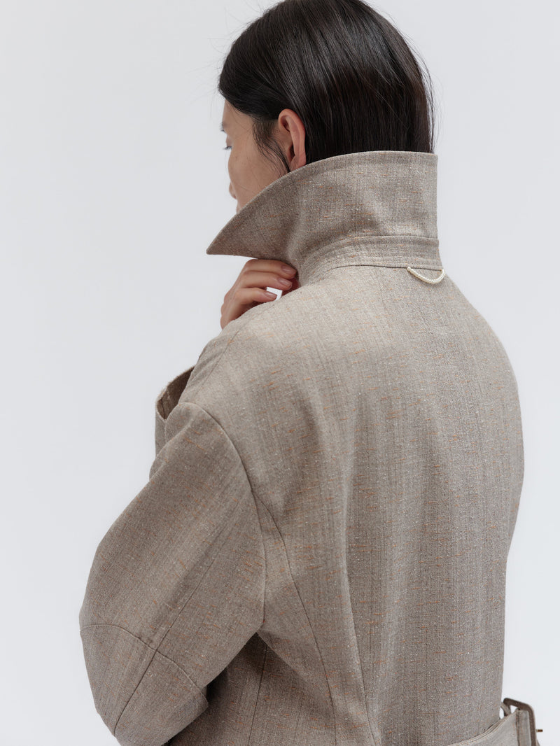 Trench Espéranto en tweed chiné