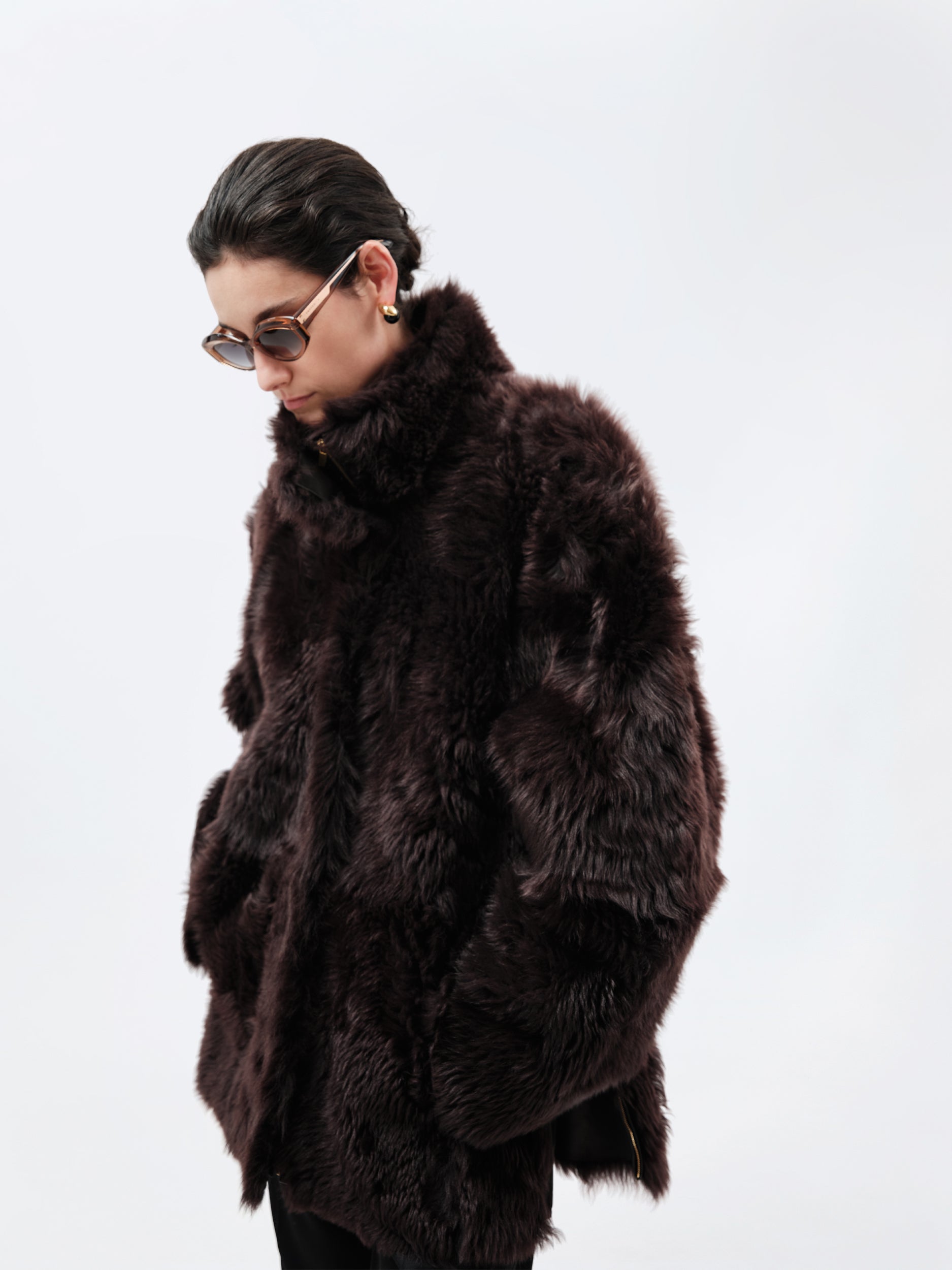 Manteau court en shearling toscan