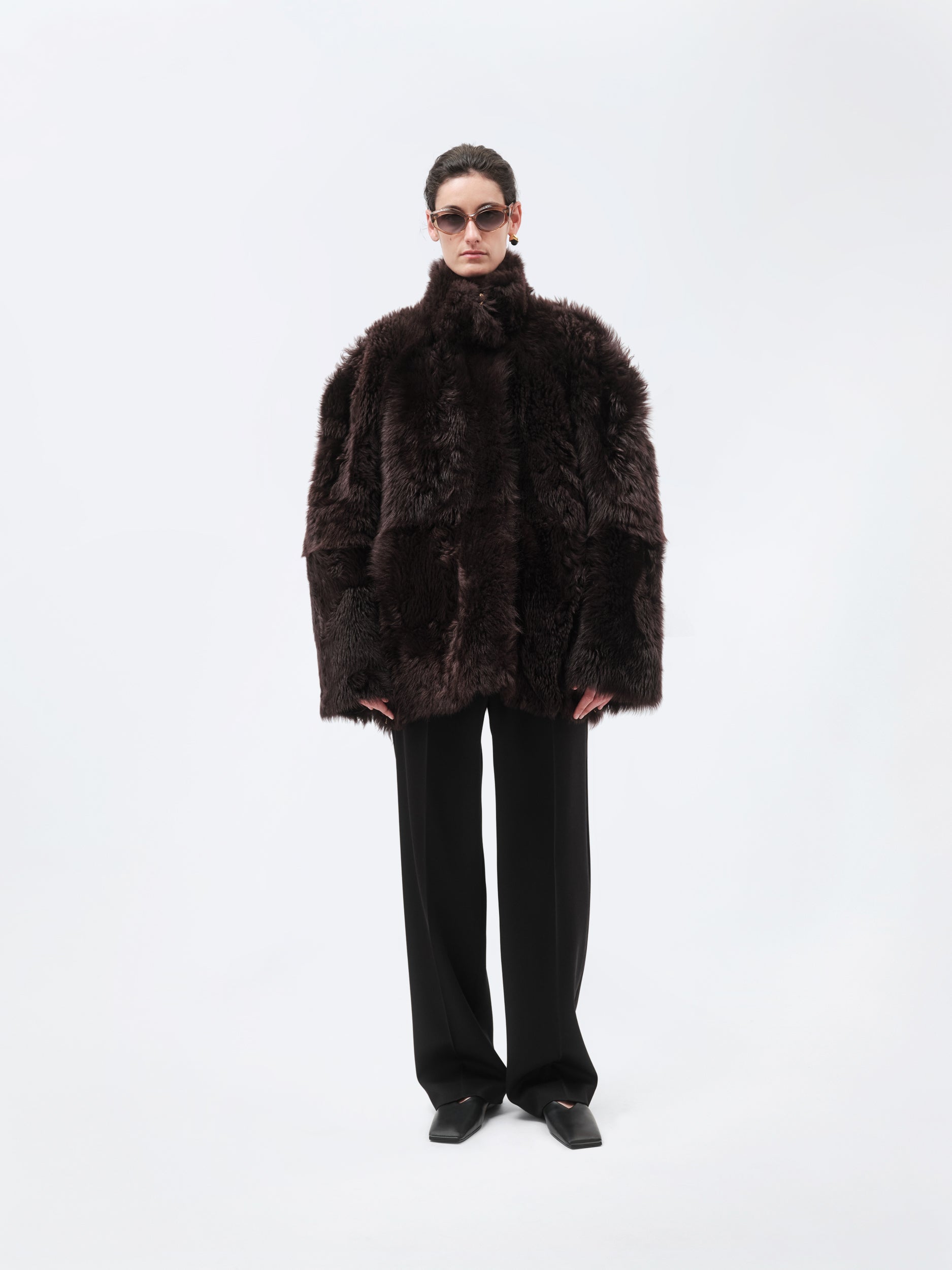 Manteau court en shearling toscan