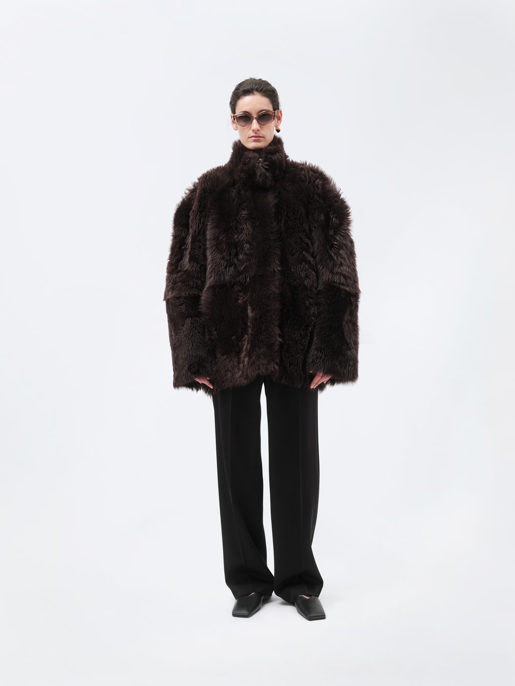 Manteau court en shearling toscan