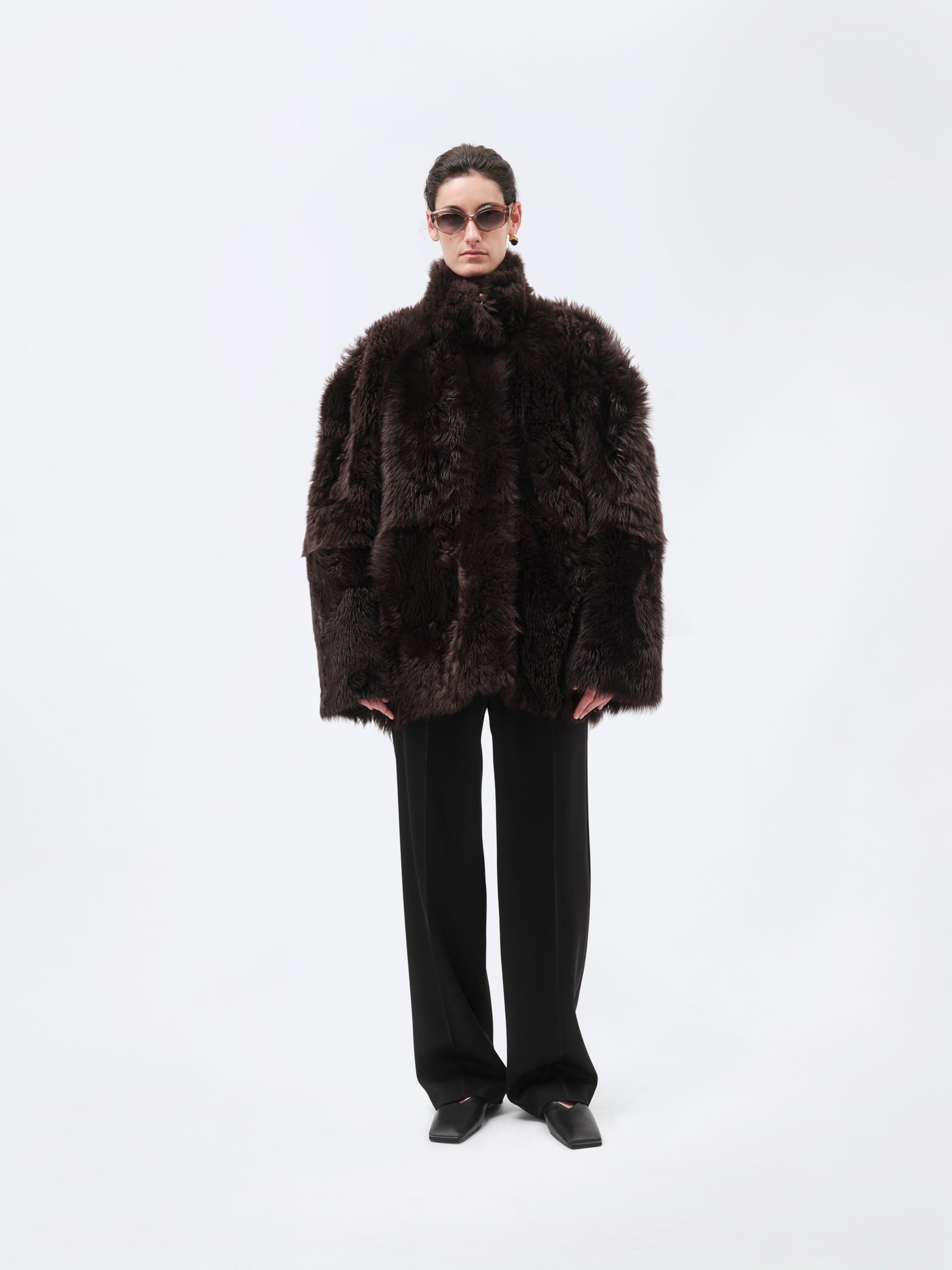 Manteau court en shearling toscan