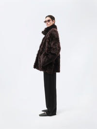 Manteau court en shearling toscan