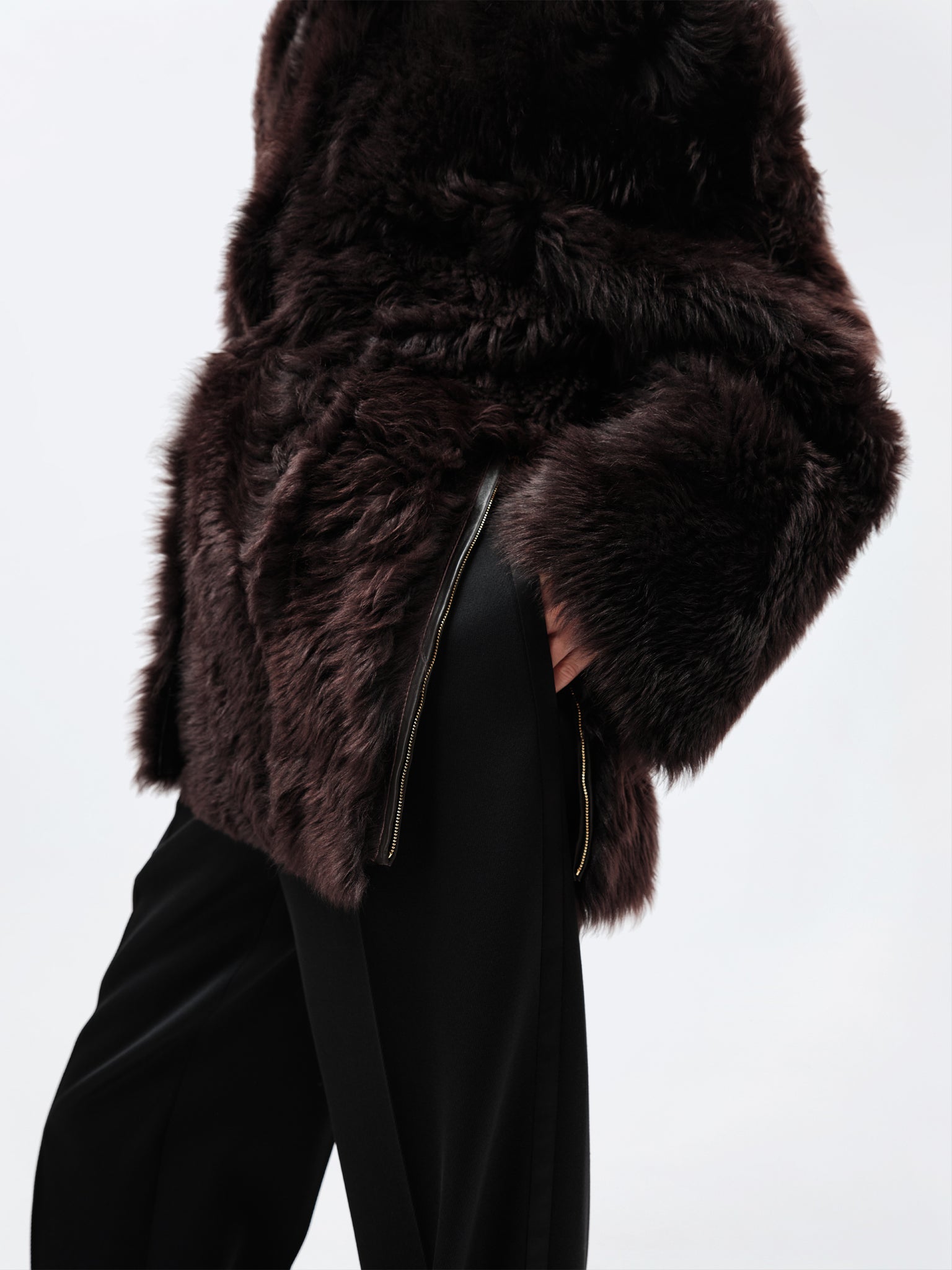 Manteau court en shearling toscan