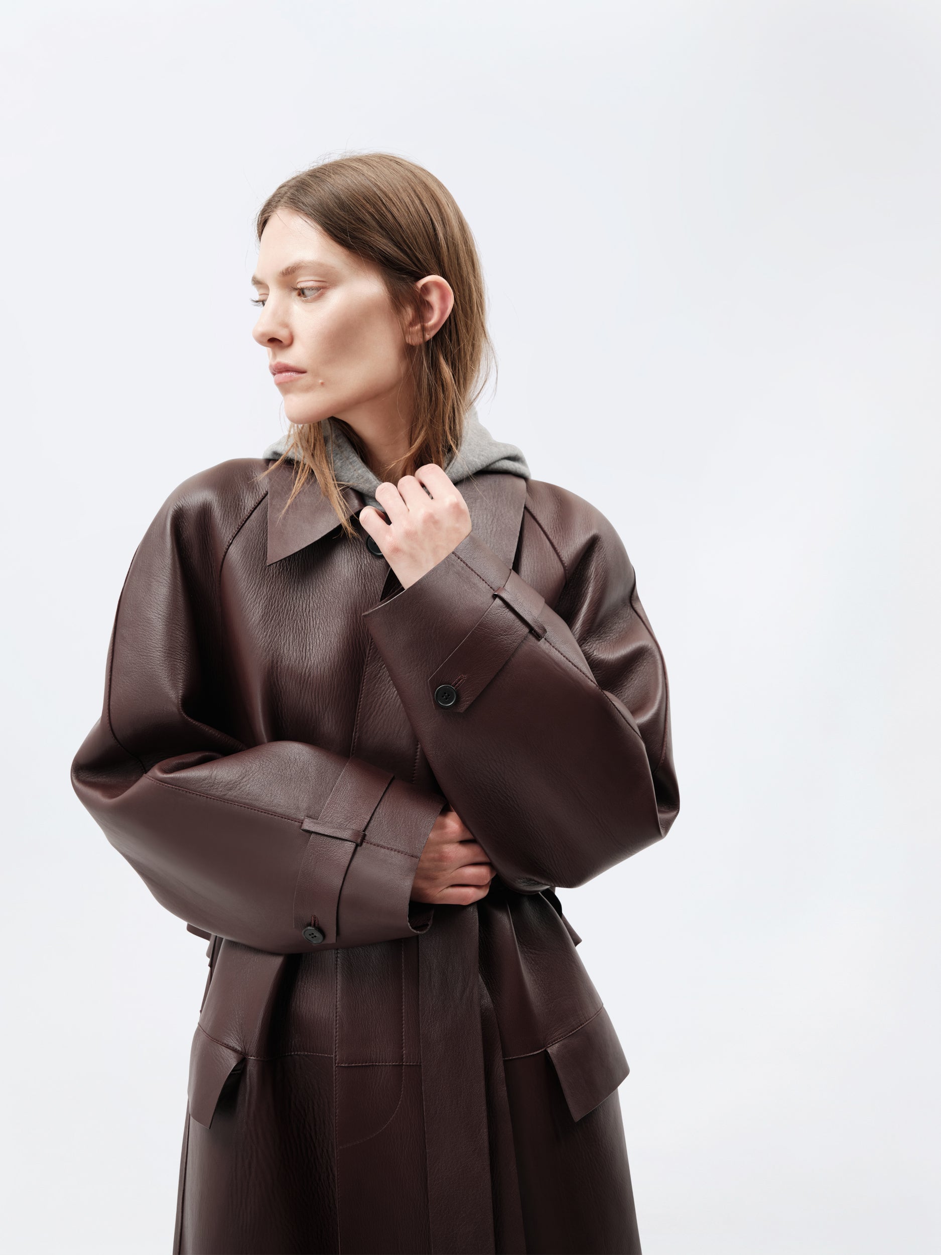 Manteau contrecollé en agneau plongé