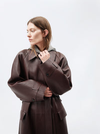 Manteau contrecollé en agneau plongé