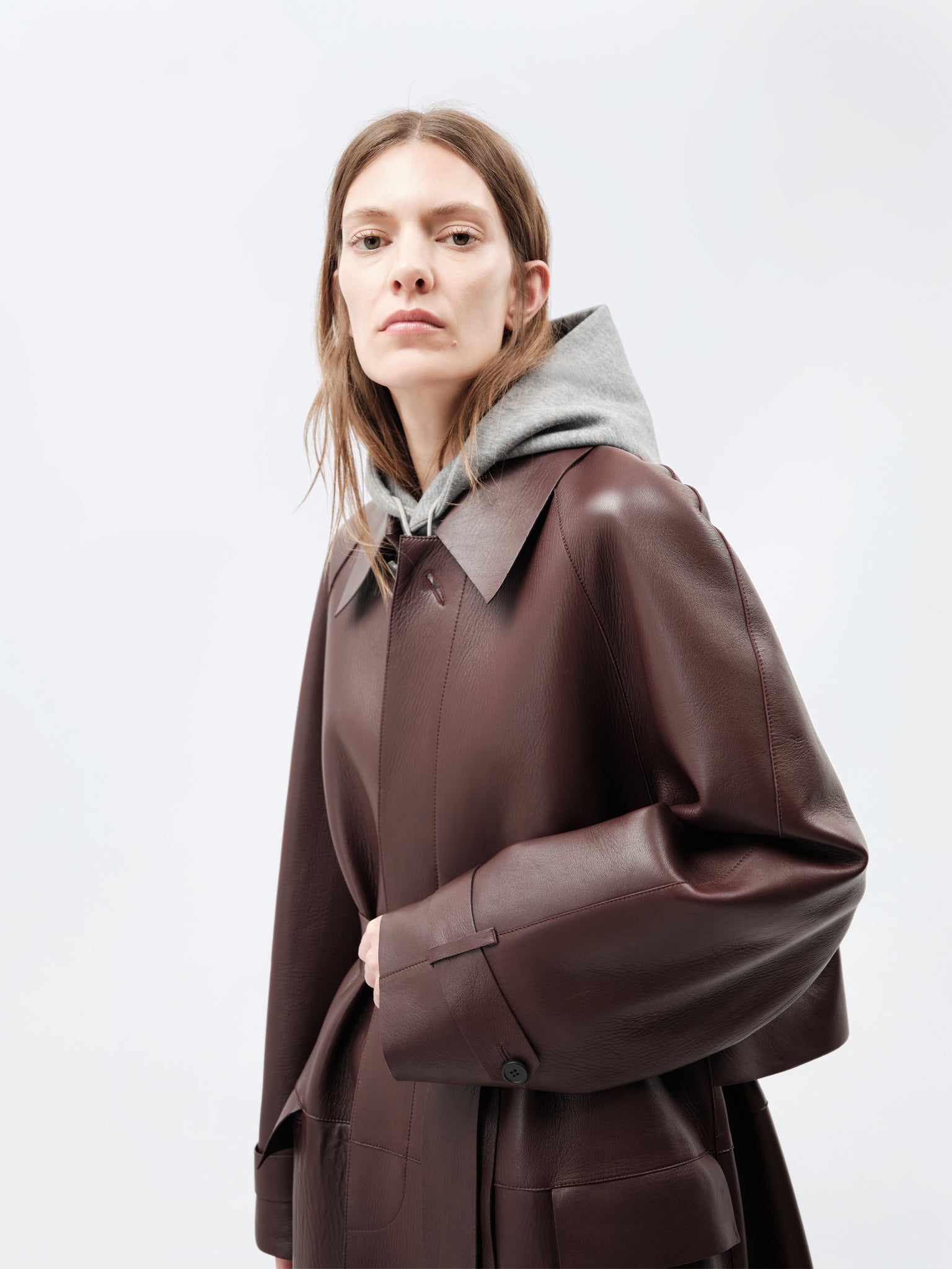 Manteau contrecollé en agneau plongé