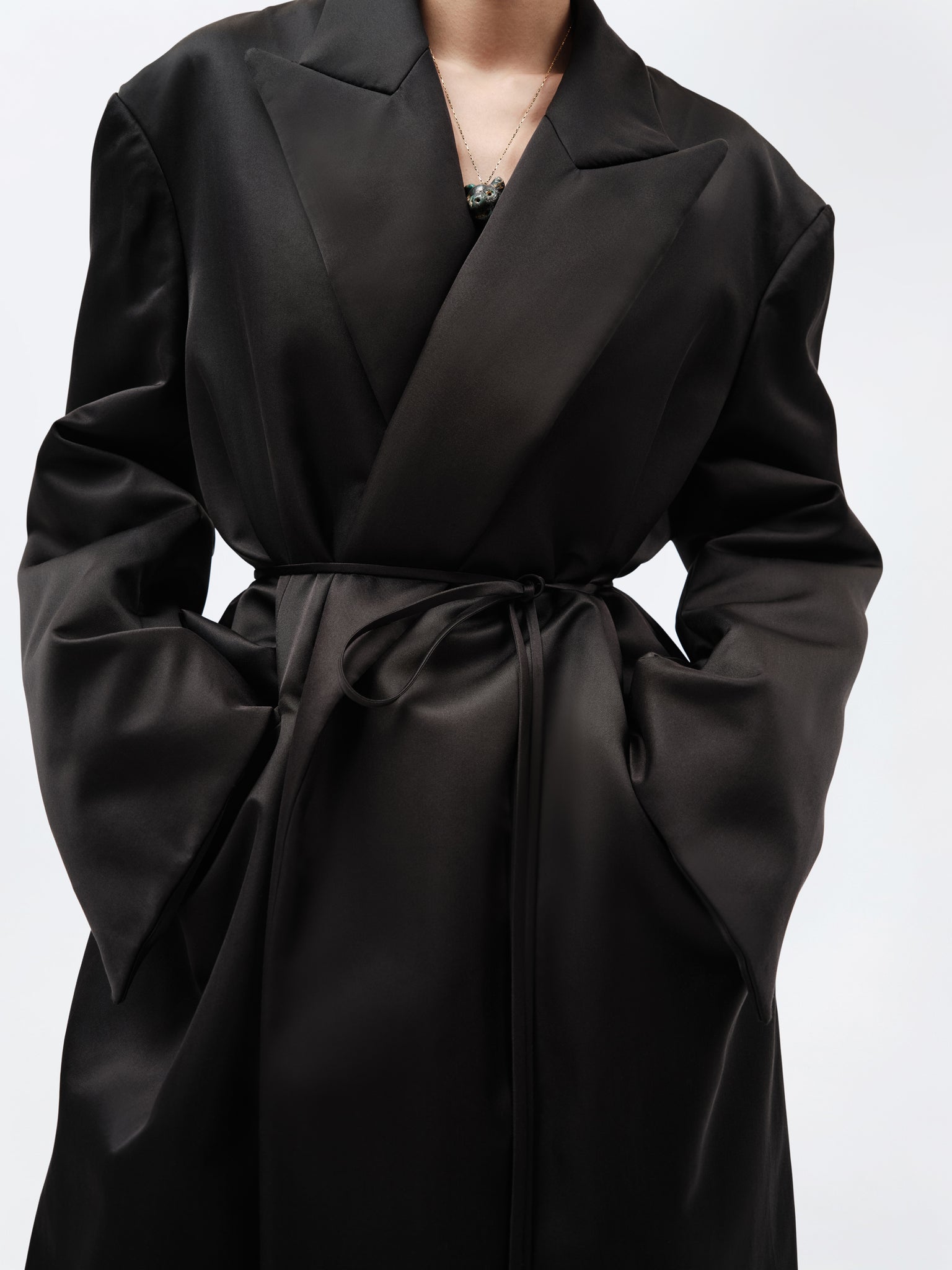 Manteau ouatiné en soie double