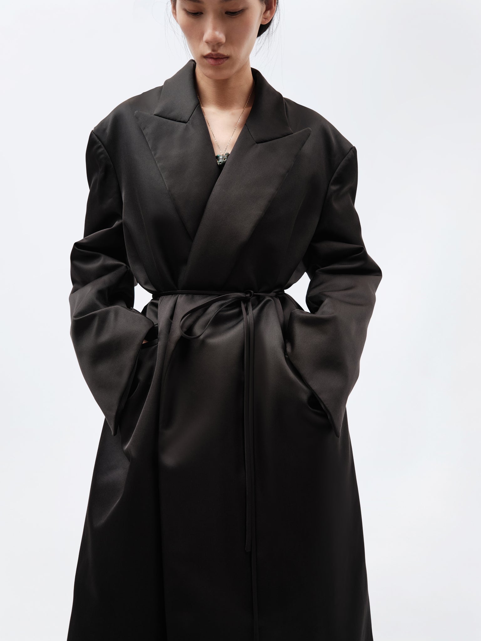 Manteau ouatiné en soie double