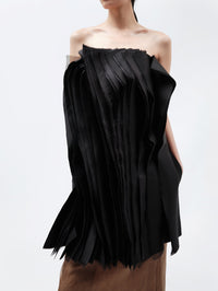 Millefeuille bustier dress in silk wool couture