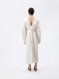 Fitted dress in feather jacquard