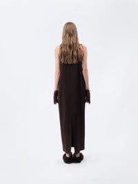 Tank dress in double satin