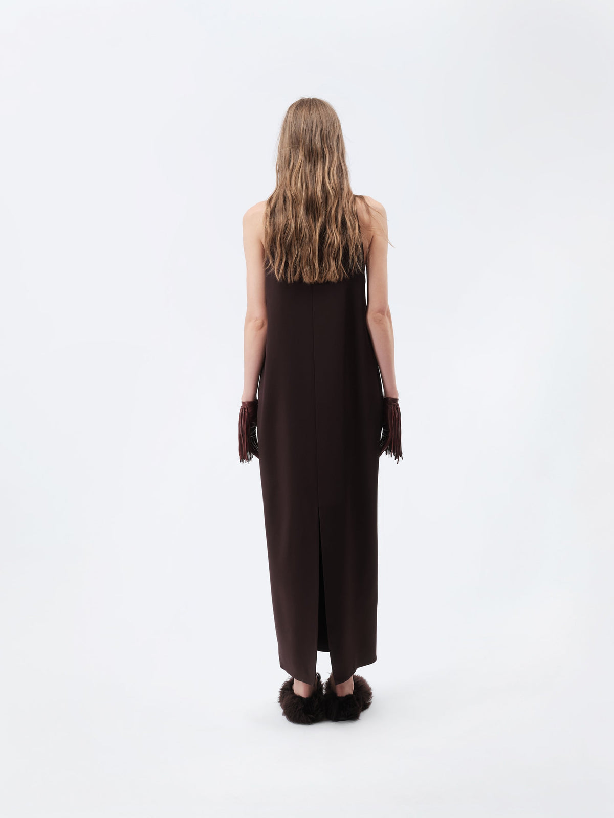 Tank dress in double satin