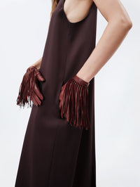 Tank dress in double satin