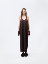 Tank dress in double satin