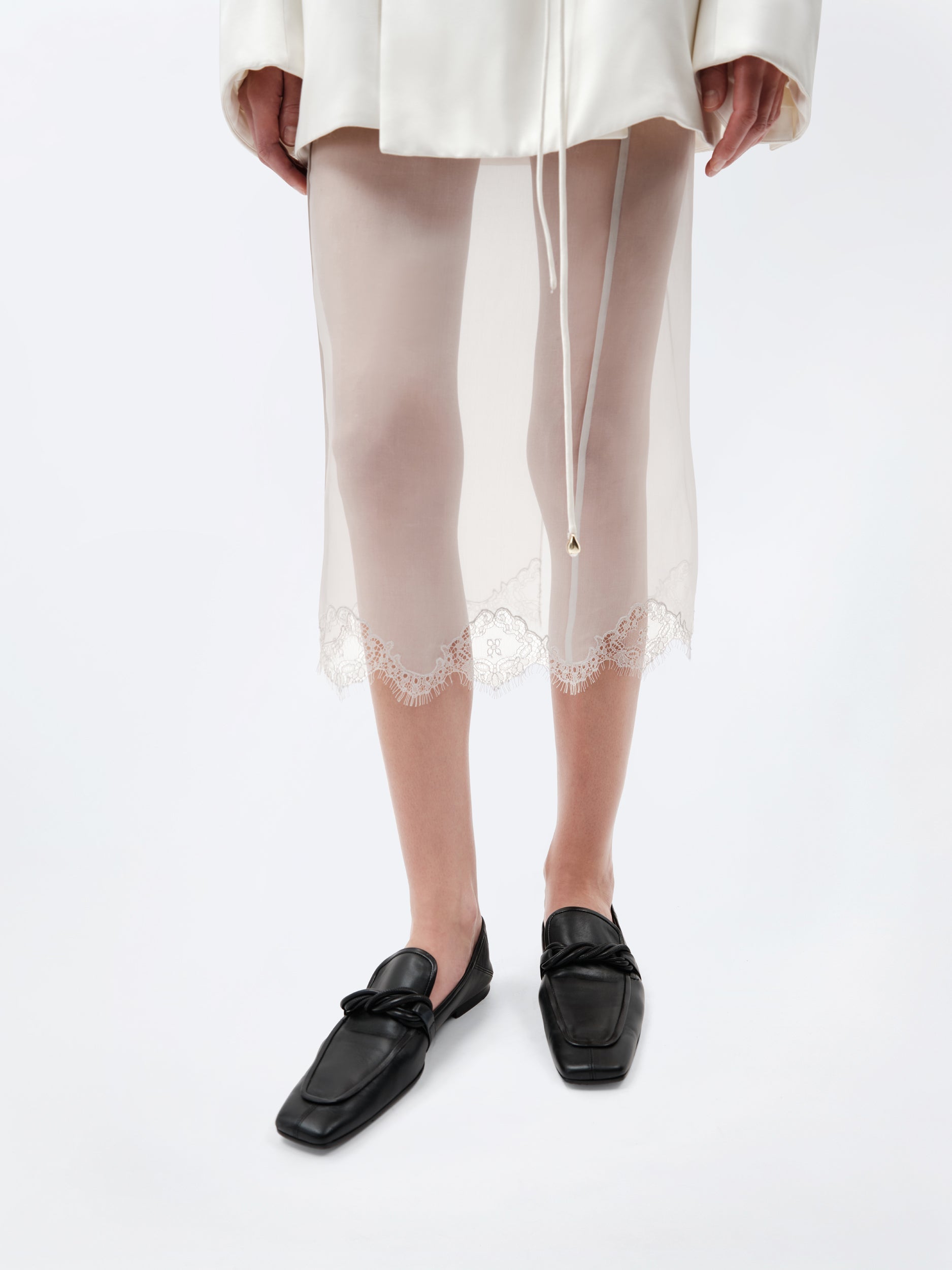 Layered lingerie dress in silk drap