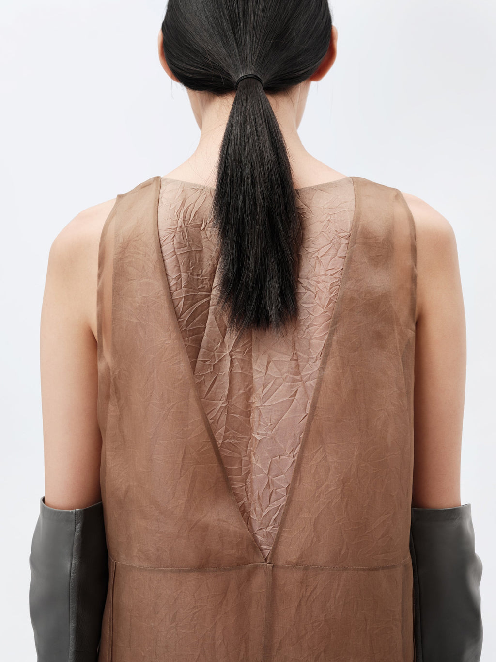 Layered lingerie dress in silk organza