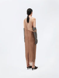 Layered lingerie dress in silk organza