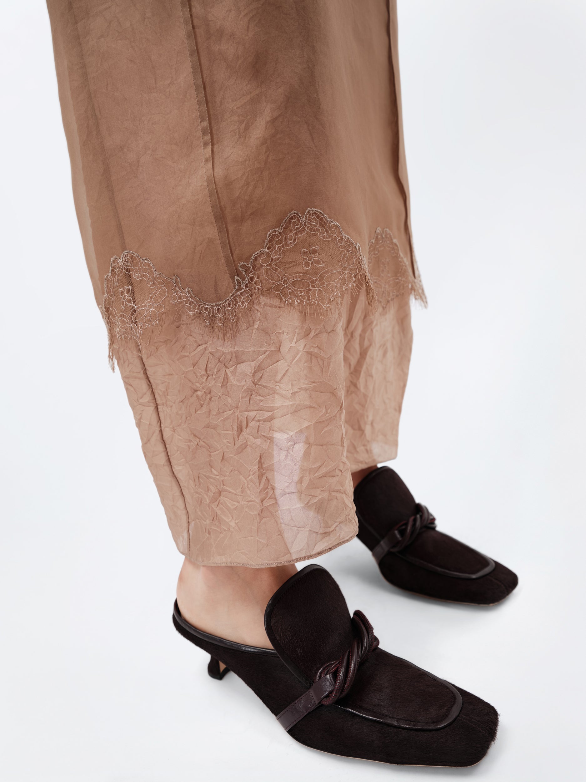 Layered lingerie dress in silk organza