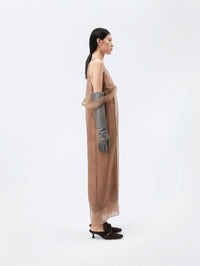 Layered lingerie dress in silk organza