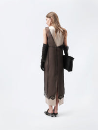 Layered lingerie dress in silk organza