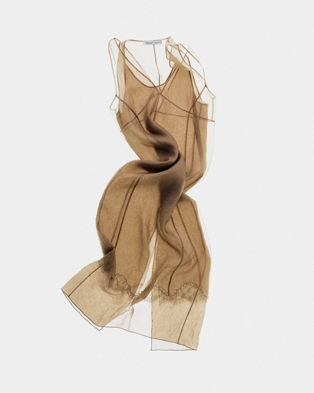 Robe lingerie superposée en organza de soie
