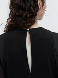 Sheer draped dress in cotton voile