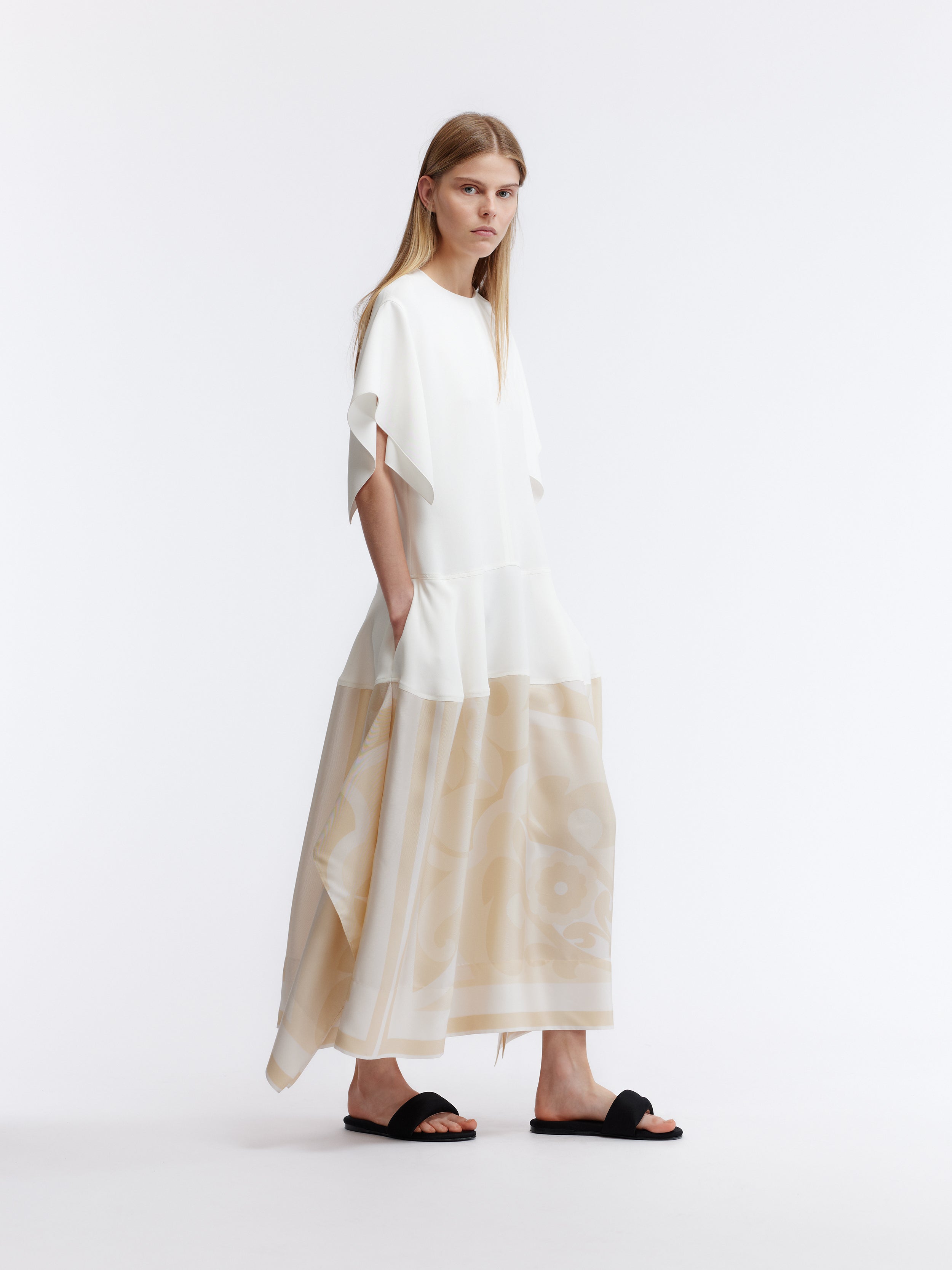 Robe à imprimé foulard en cady