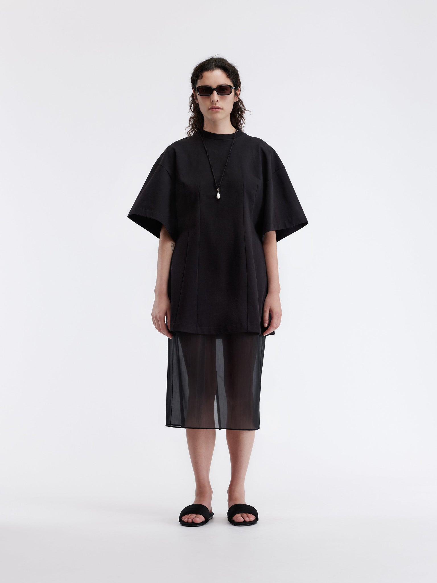 Jupe transparente en jersey nylon