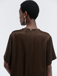 Straight dress in double satin