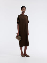 Straight dress in double satin