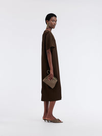 Straight dress in double satin