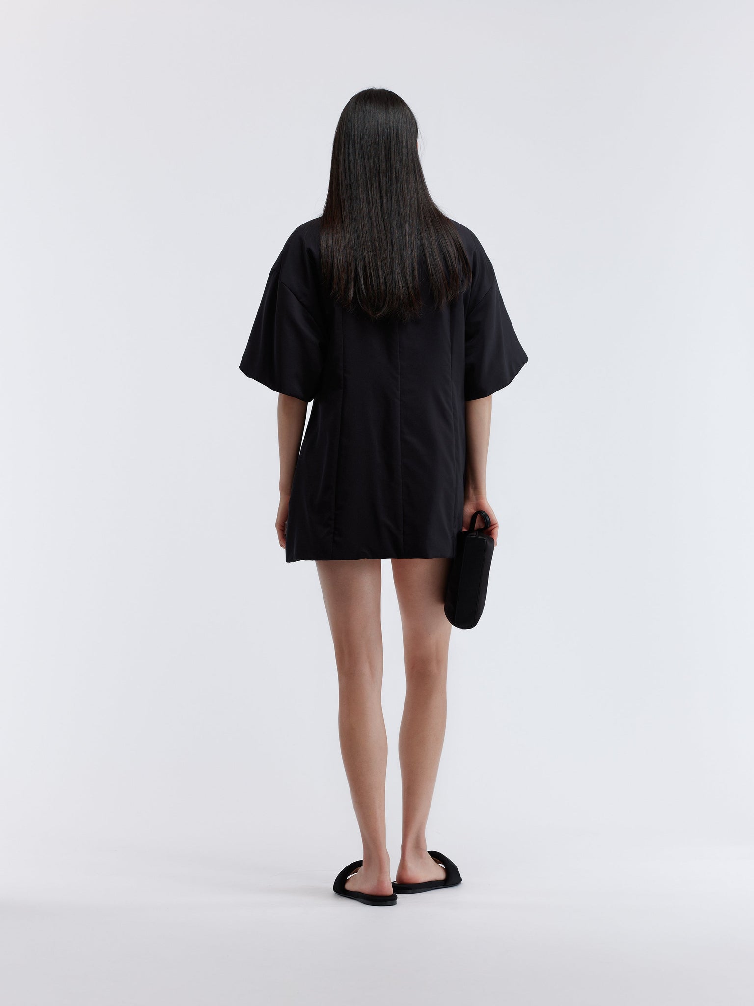 Robe mini ouatinée en soie habotai