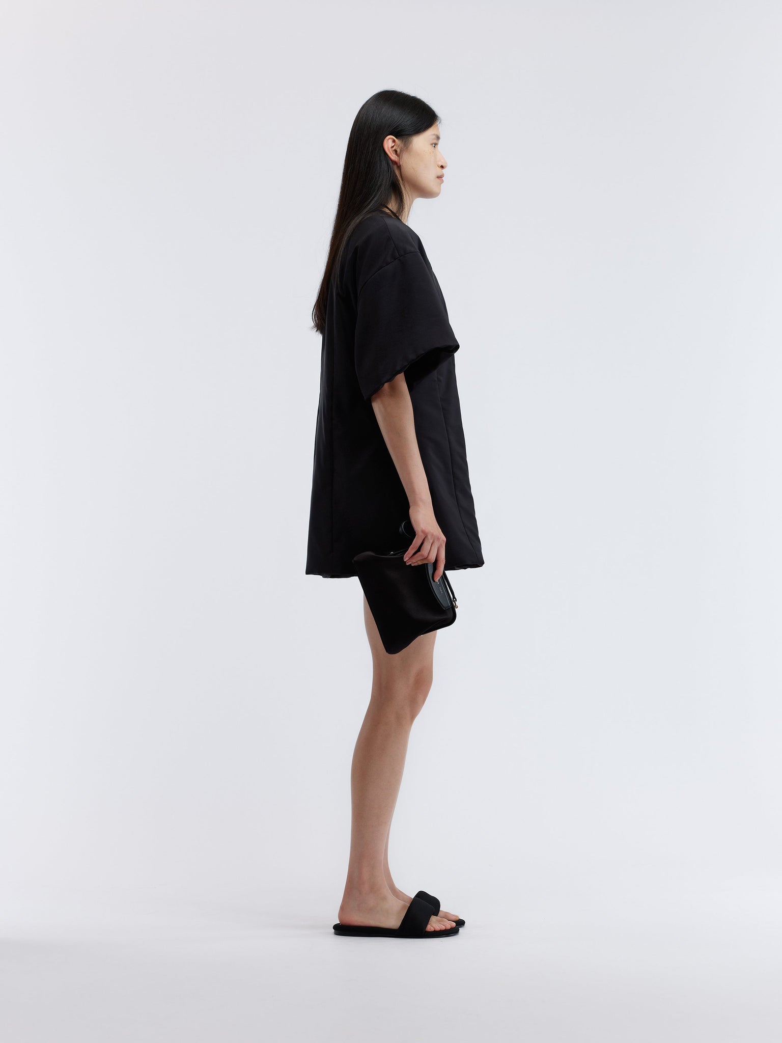 Robe mini ouatinée en soie habotai