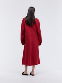 Long draped dress in silk habotaia