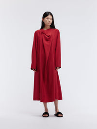 Long draped dress in silk habotaia