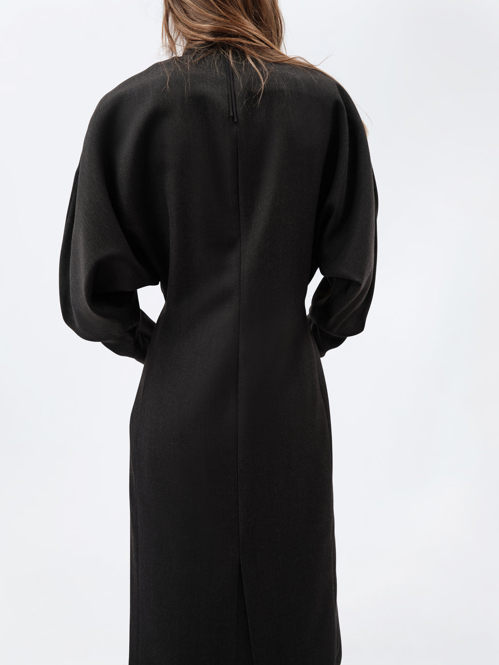 Kimono dress in grain de poudre