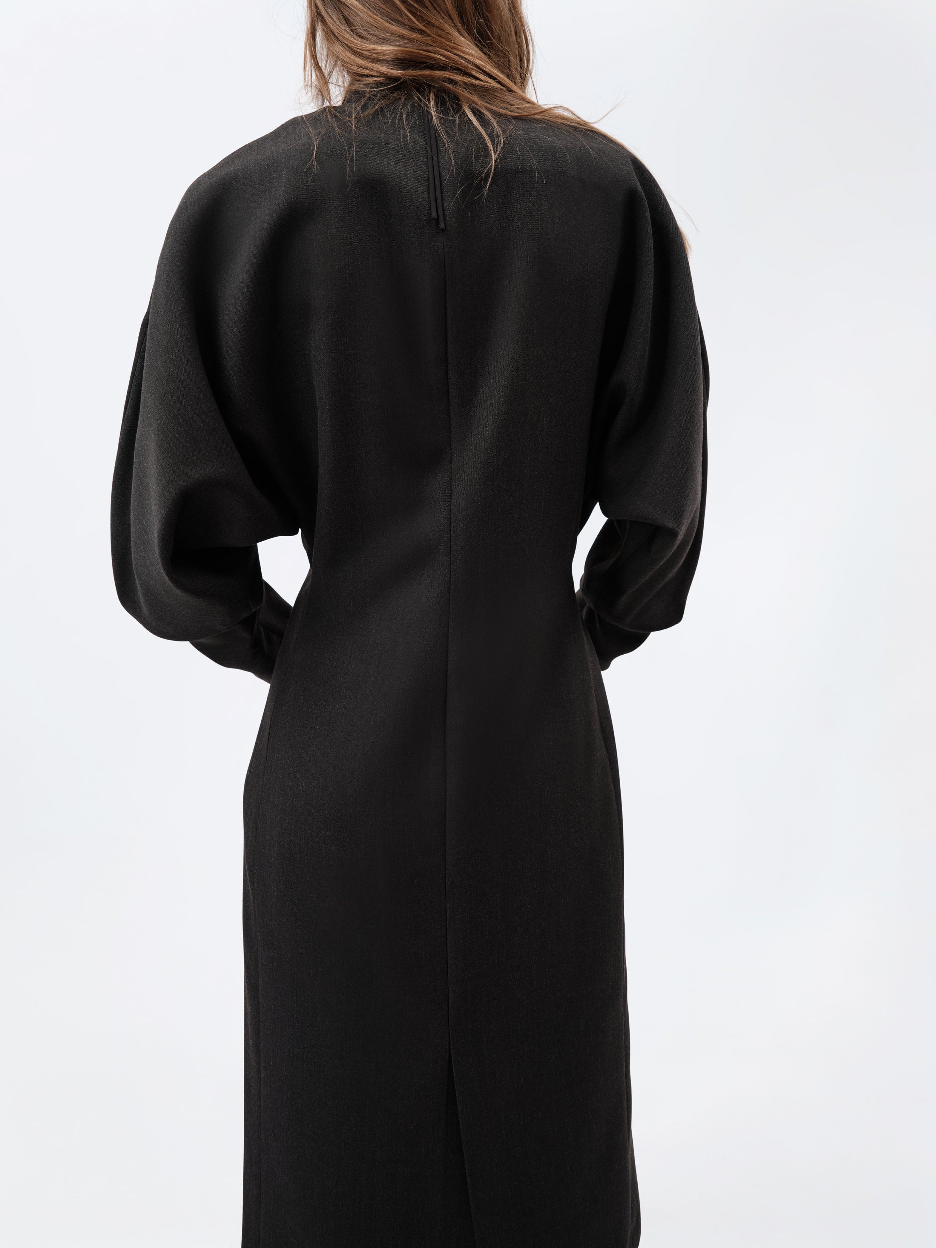 Kimono dress in grain de poudre