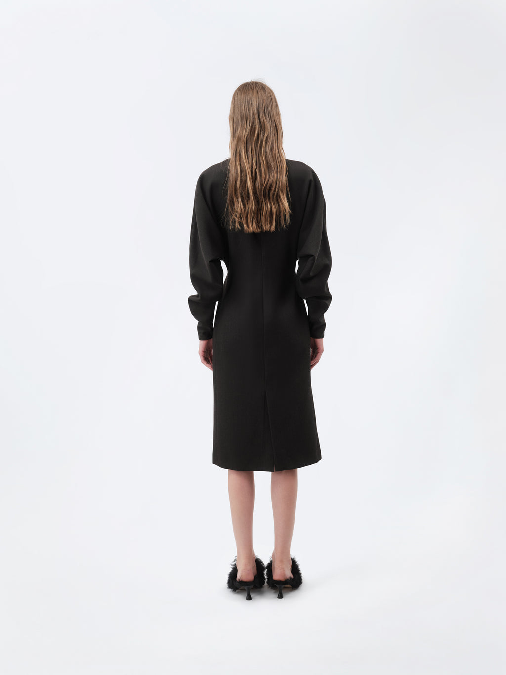 Kimono dress in grain de poudre